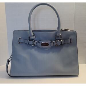 MICHAEL KORS Hamilton LG Leather Robins Egg Blue Shoulder Bag W/ Crossbody Strap